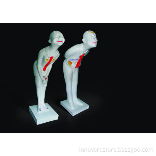 artistic painted resin sculpture